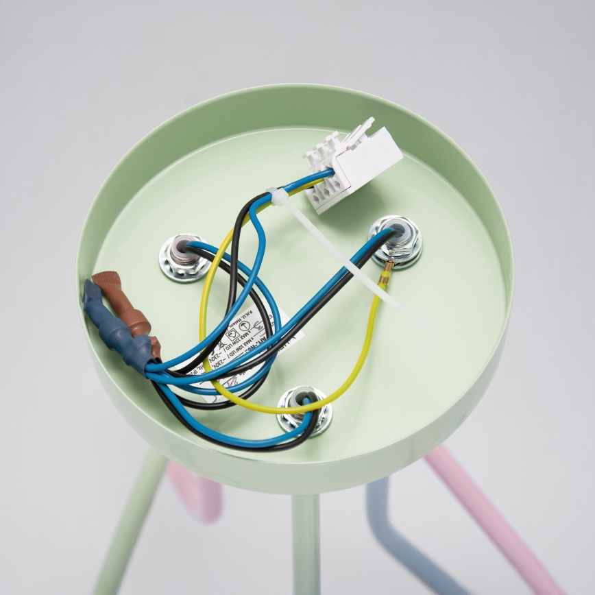 Prisadený luster OXFORD 3xE27/15W/230V zelená/ružová/modrá