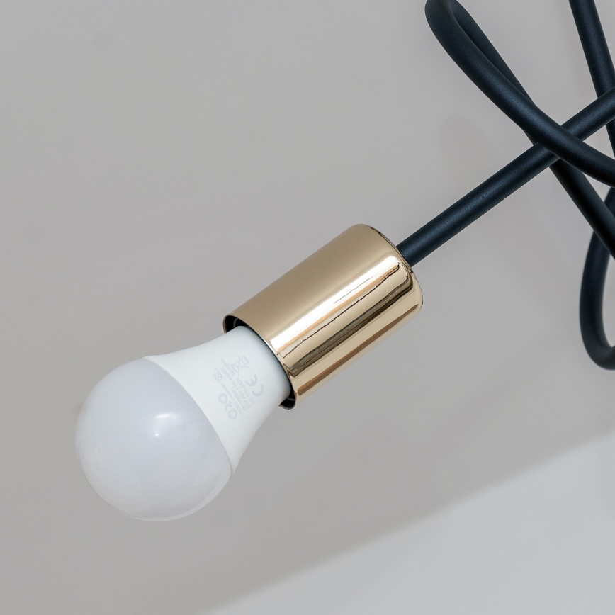 Prisadený luster OXFORD 3xE27/15W/230V zlatá/čierna