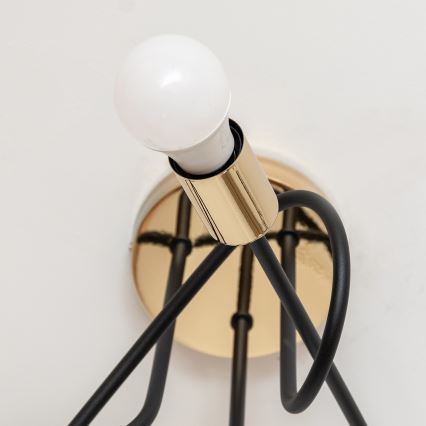 Prisadený luster OXFORD 3xE27/15W/230V zlatá/čierna