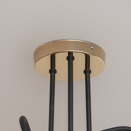 Prisadený luster OXFORD 3xE27/15W/230V zlatá/čierna