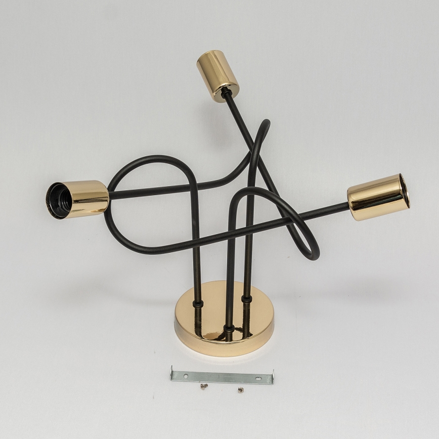 Prisadený luster OXFORD 3xE27/15W/230V zlatá/čierna