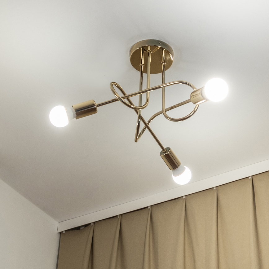 Prisadený luster OXFORD 3xE27/15W/230V zlatý