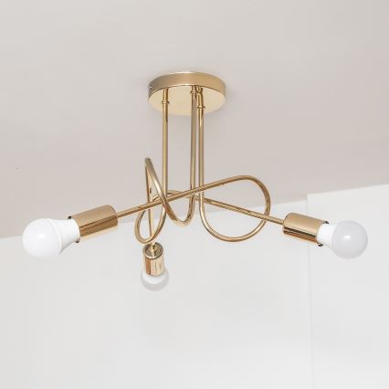 Prisadený luster OXFORD 3xE27/15W/230V zlatý