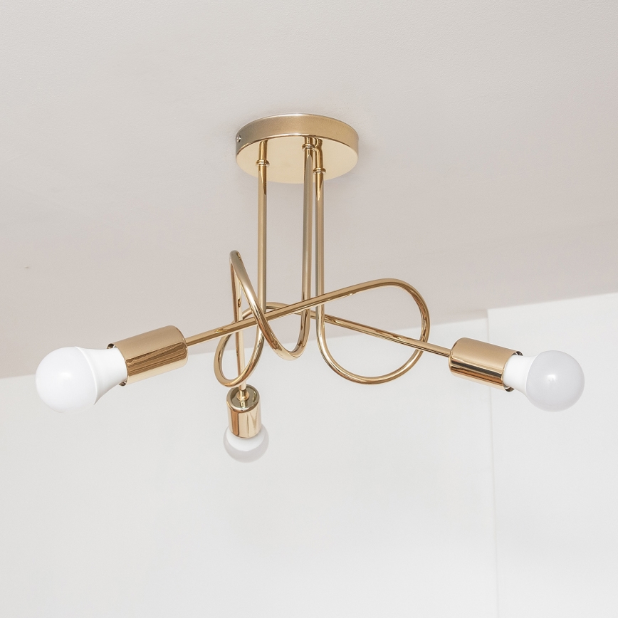 Prisadený luster OXFORD 3xE27/15W/230V zlatý