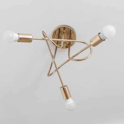 Prisadený luster OXFORD 3xE27/15W/230V zlatý