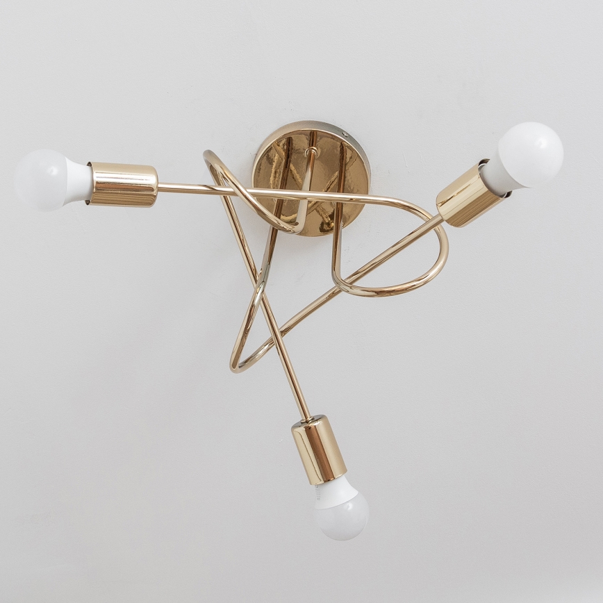 Prisadený luster OXFORD 3xE27/15W/230V zlatý