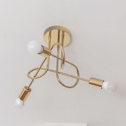 Prisadený luster OXFORD 3xE27/15W/230V zlatý