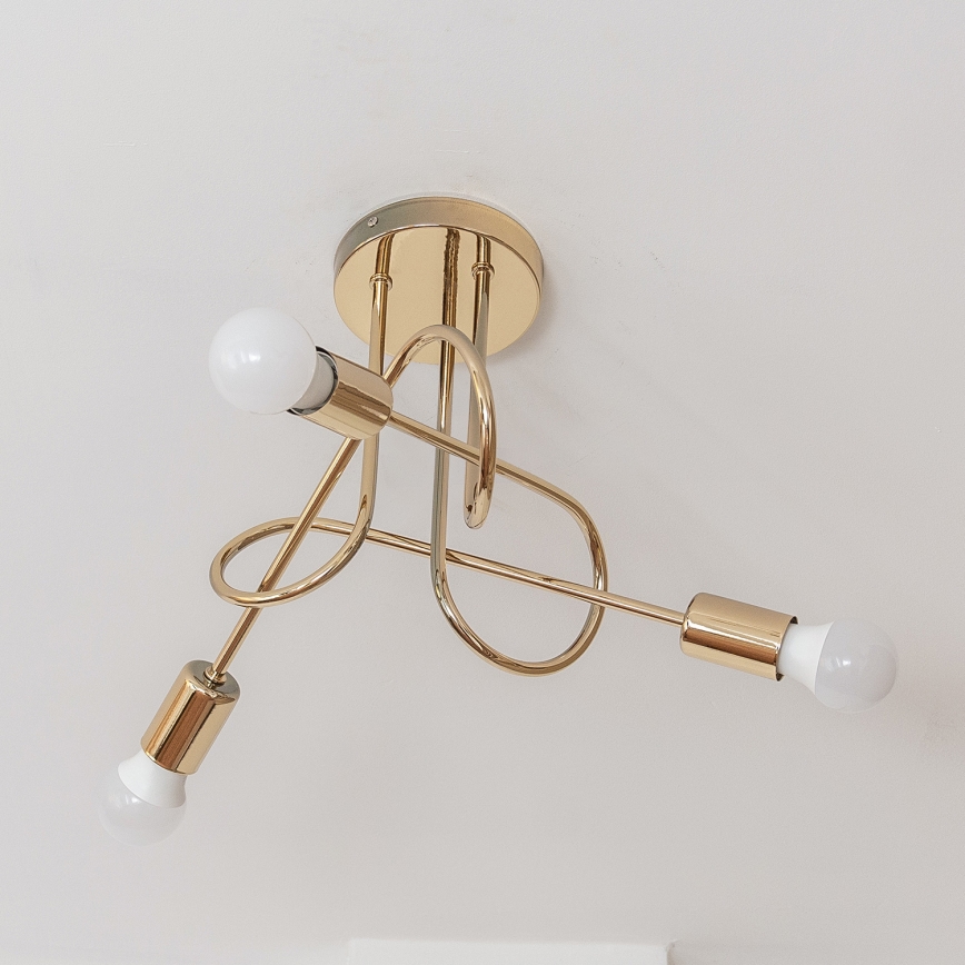 Prisadený luster OXFORD 3xE27/15W/230V zlatý