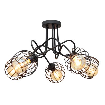 Prisadený luster OXFORD 5xE27/15W/230V čierna