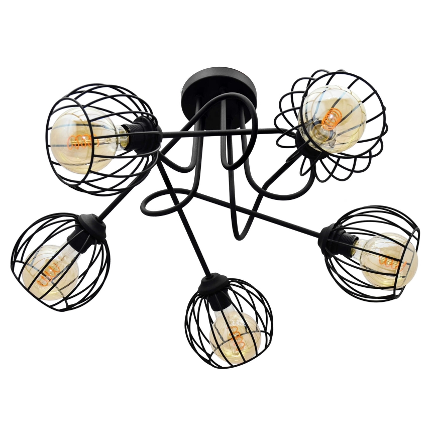 Prisadený luster OXFORD 5xE27/15W/230V čierna