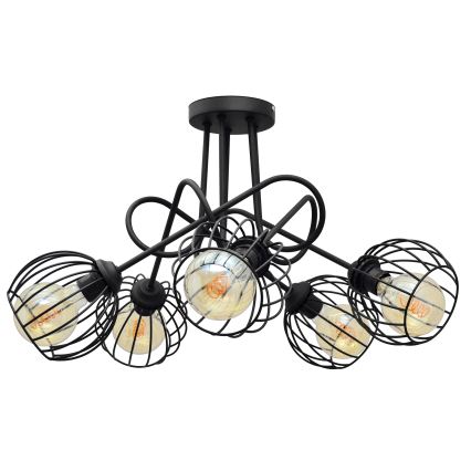 Prisadený luster OXFORD 5xE27/15W/230V čierna