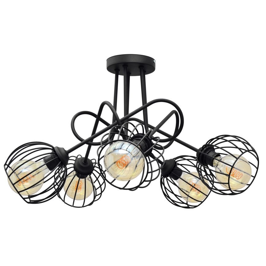 Prisadený luster OXFORD 5xE27/15W/230V čierna