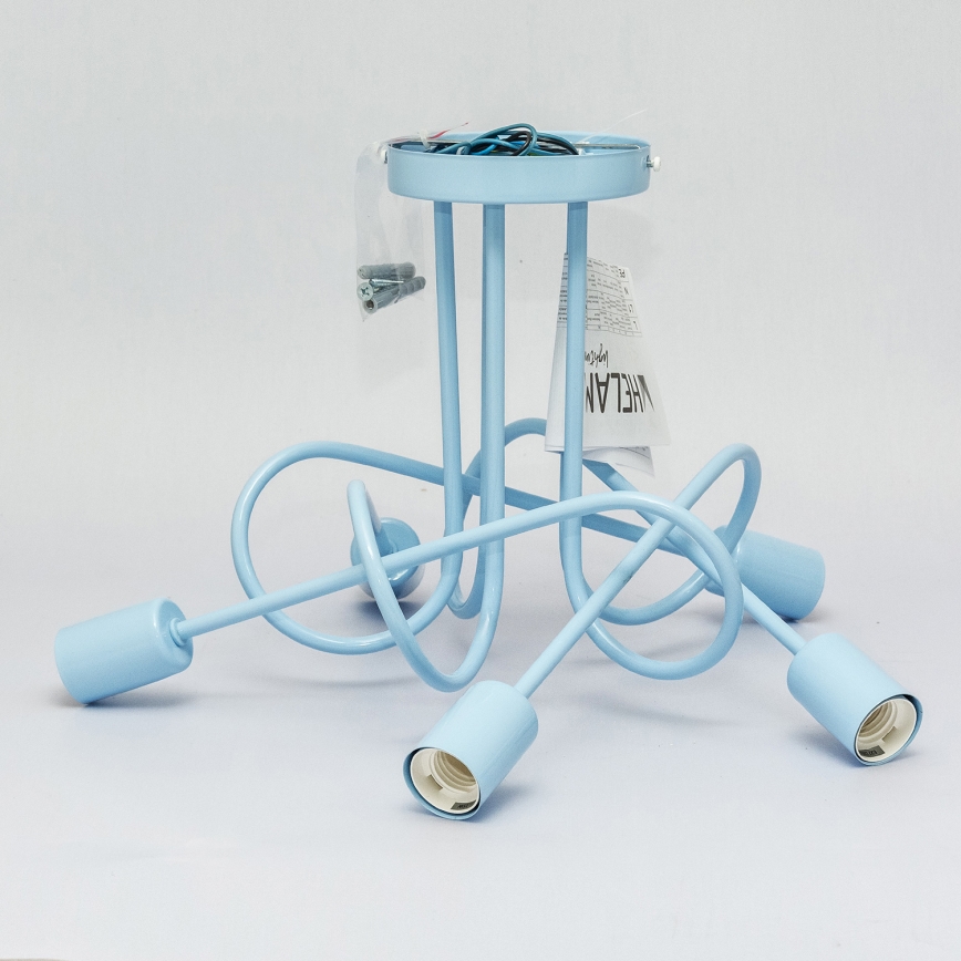 Prisadený luster OXFORD 5xE27/15W/230V, modrý