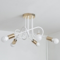 Prisadený luster OXFORD 5xE27/15W/230V zlatá/biela
