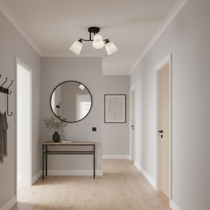 Prisadený luster PAFOS 3xE27/15W/230V čierny