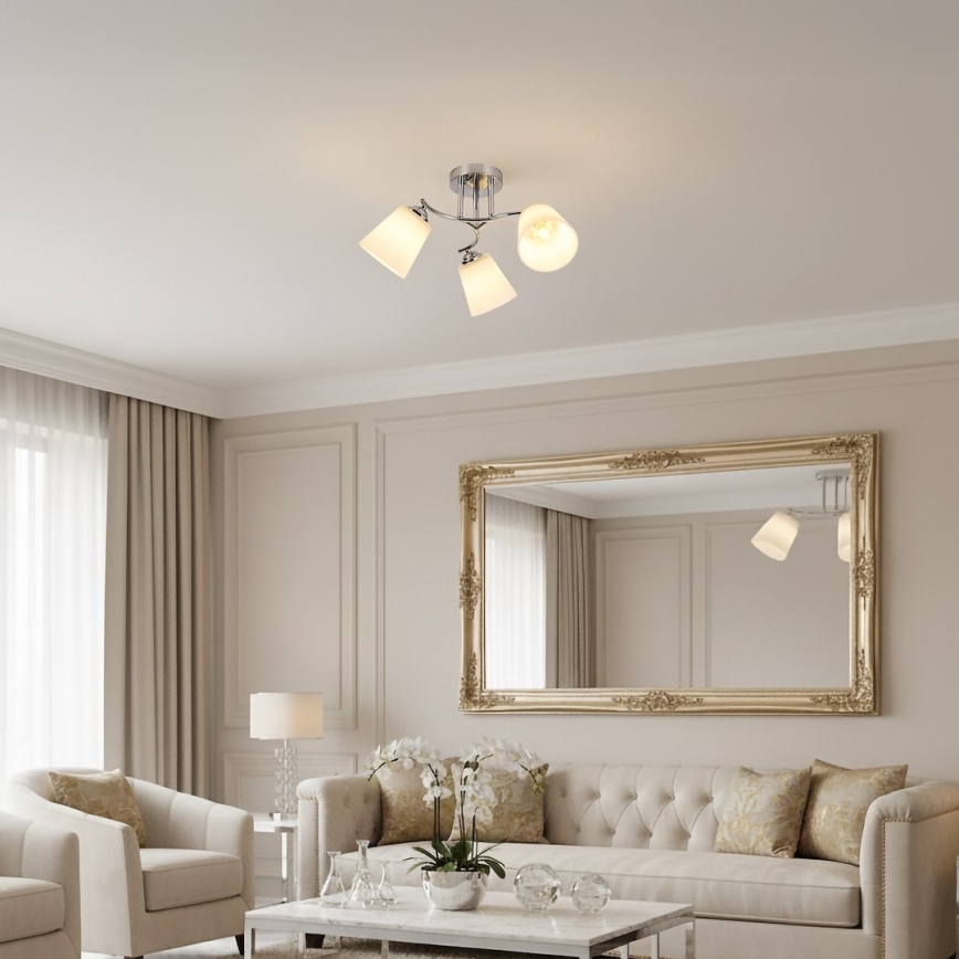 Prisadený luster PAFOS 3xE27/15W/230V lesklý chróm