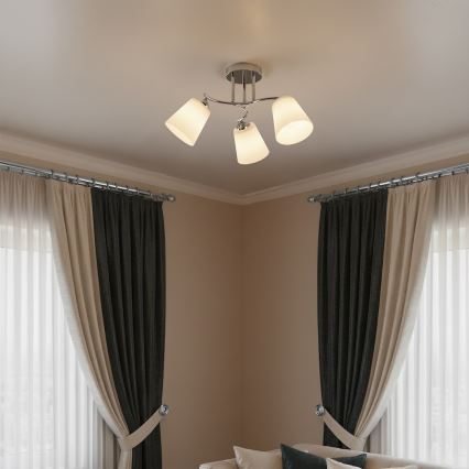 Prisadený luster PAFOS 3xE27/15W/230V lesklý chróm