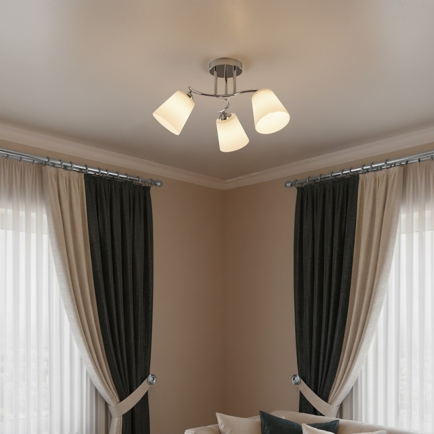 Prisadený luster PAFOS 3xE27/15W/230V lesklý chróm