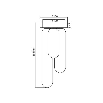 Prisadený luster PAX 3xG9/9W/230V čierna