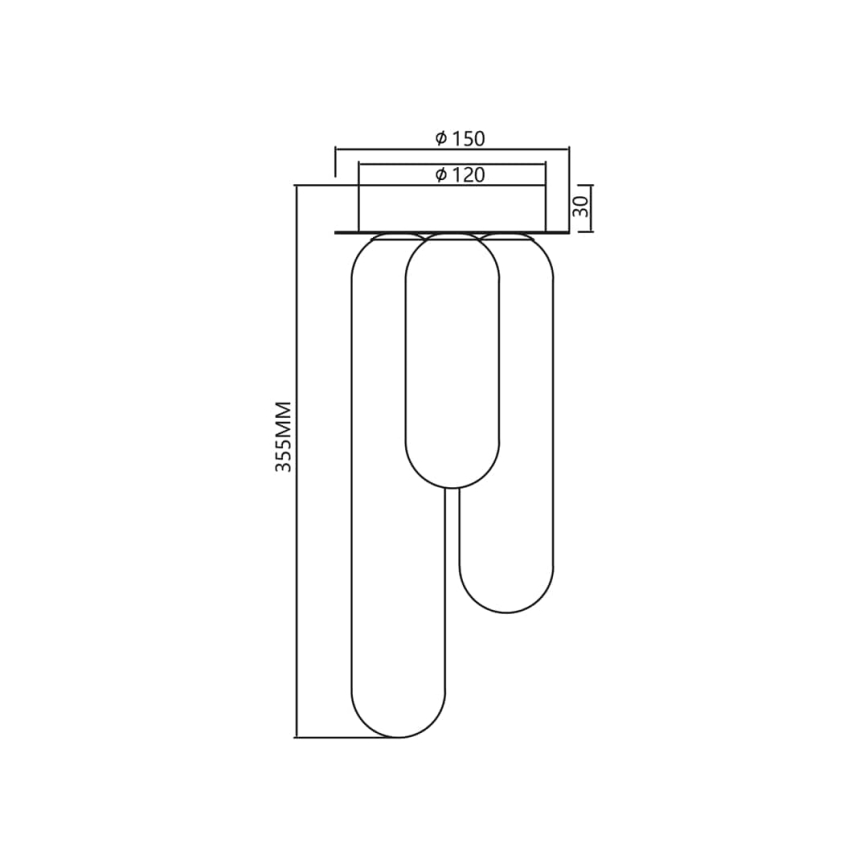 Prisadený luster PAX 3xG9/9W/230V čierna