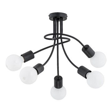 Prisadený luster PLENA 5xE27/15W/230V čierny