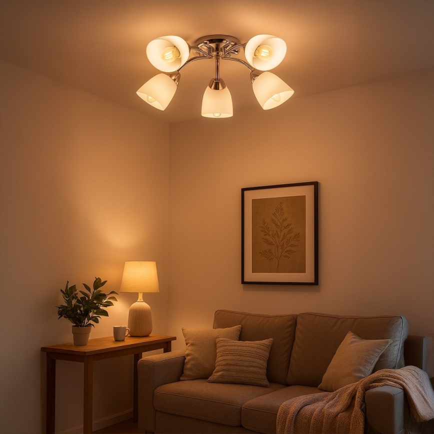 Prisadený luster PORTOS 5xE14/10W/230V lesklý chróm