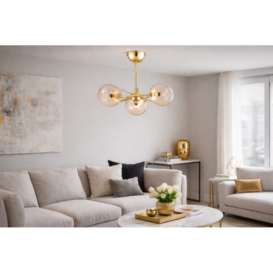 Prisadený luster PRIMERY 5xE14/10W/230V zlatá