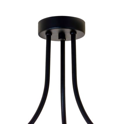 Prisadený luster QUEEN 3xE27/15W/230V čierny