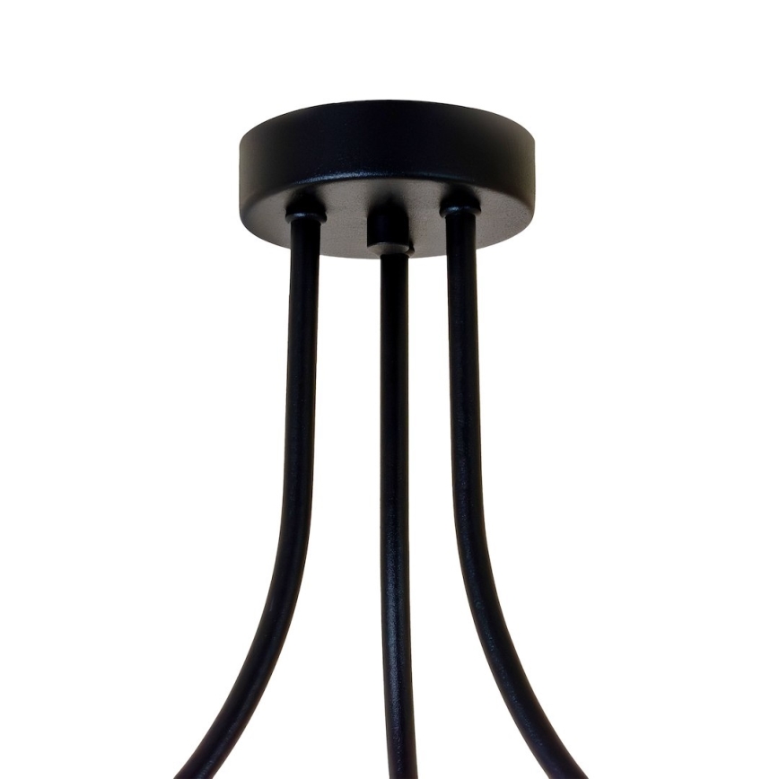 Prisadený luster QUEEN 3xE27/15W/230V čierny