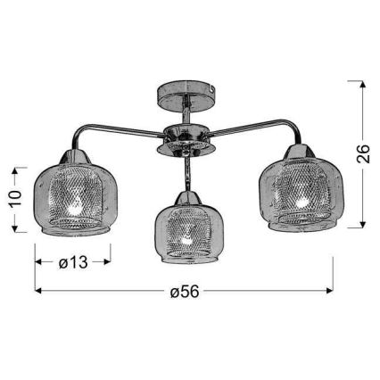 Prisadený luster RAY 3xE14/40W/230V