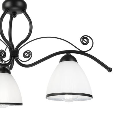 Prisadený luster RETRO 3xE27/60W/230V čierna/biela