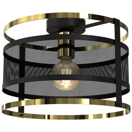 Prisadený luster RIM 1xE27/60W/230V čierna/zlatá