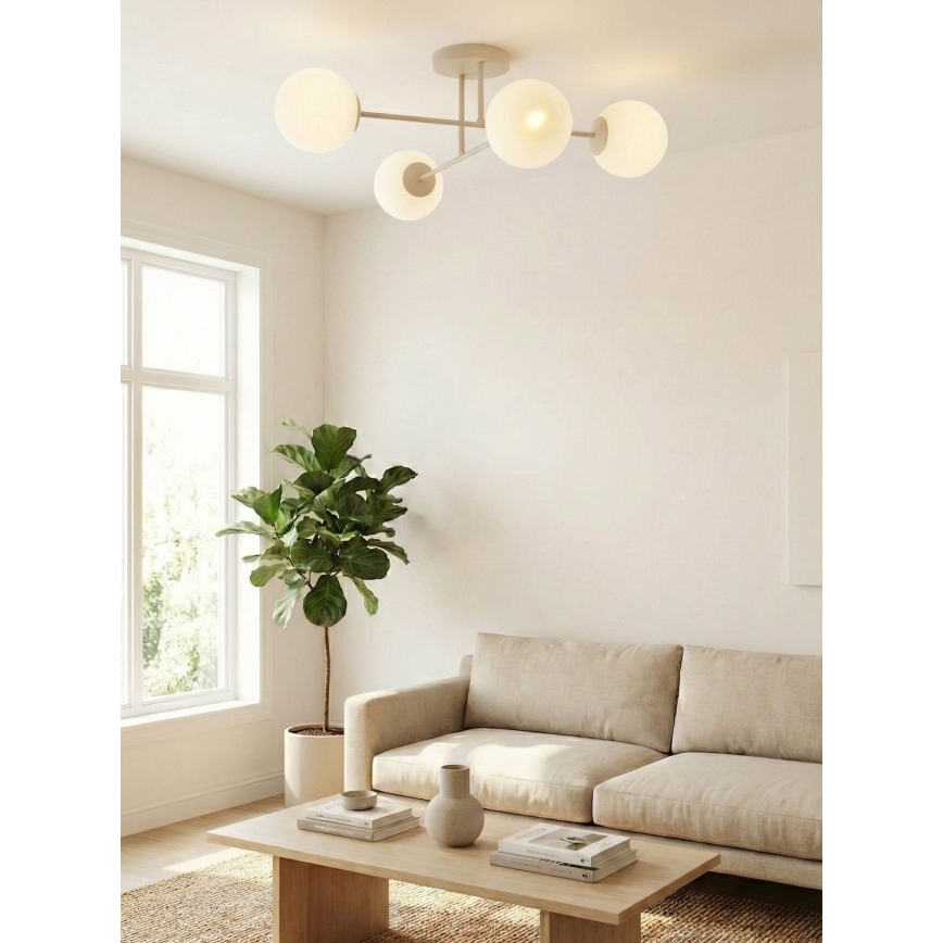 Prisadený luster ROMA 4xE14/10W/230V béžový