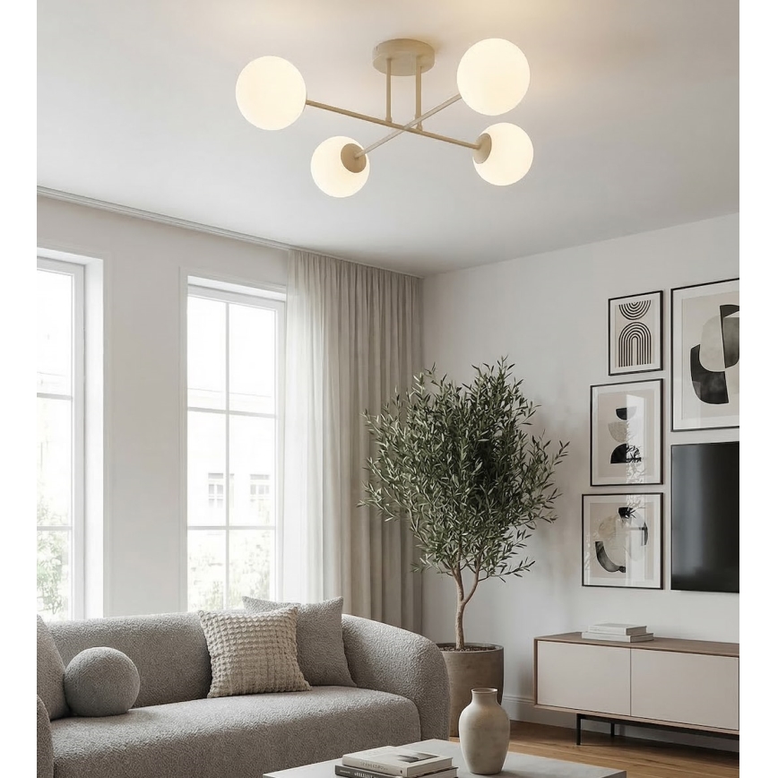 Prisadený luster ROMA 4xE14/10W/230V béžový