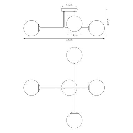 Prisadený luster ROMA 4xE14/10W/230V béžový