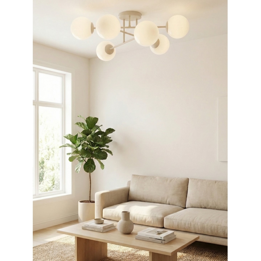 Prisadený luster ROMA 6xE14/10W/230V béžový