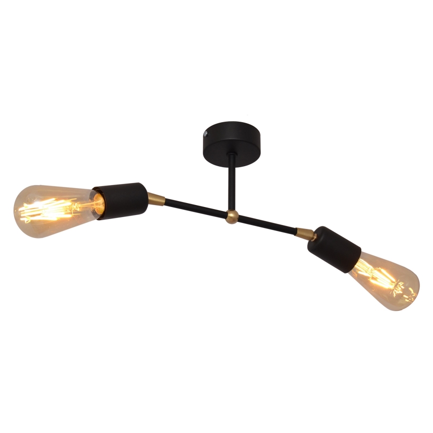 Prisadený luster ROSETTE 2xE27/15W/230V čierna/zlatá