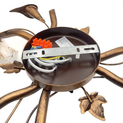 Prisadený luster ROZETA 3xE14/40W/230V bronzový