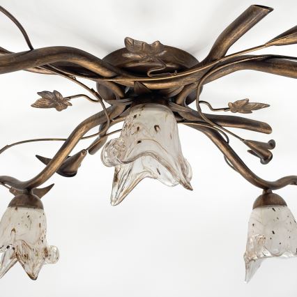 Prisadený luster ROZETA 5xE14/40W/230V bronzový