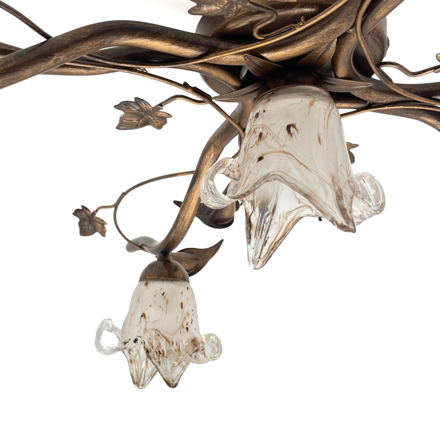 Prisadený luster ROZETA 5xE14/40W/230V bronzový