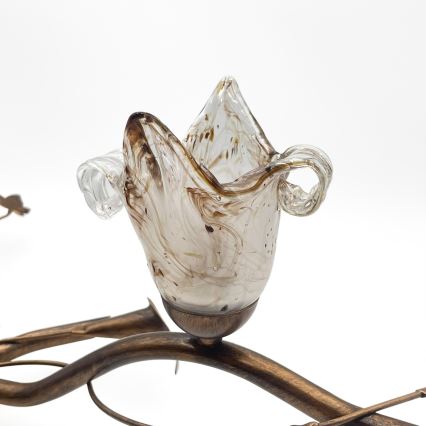 Prisadený luster ROZETA 5xE14/40W/230V bronzový