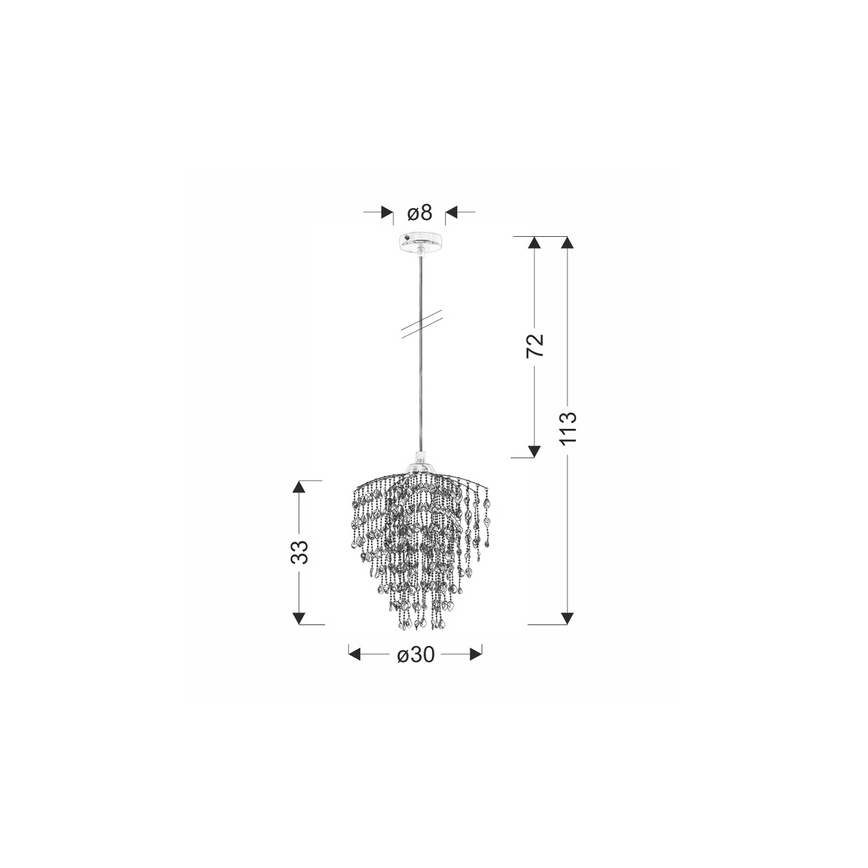 Prisadený luster SARDI 1xE27/60W/230V