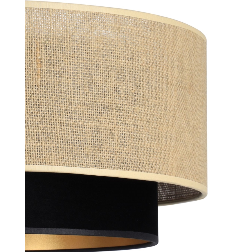 Prisadený luster SARTA 1xE27/60W/230V čierny/juta