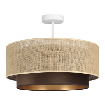 Prisadený luster SARTA 1xE27/60W/230V pr. 45 cm hnedá/juta