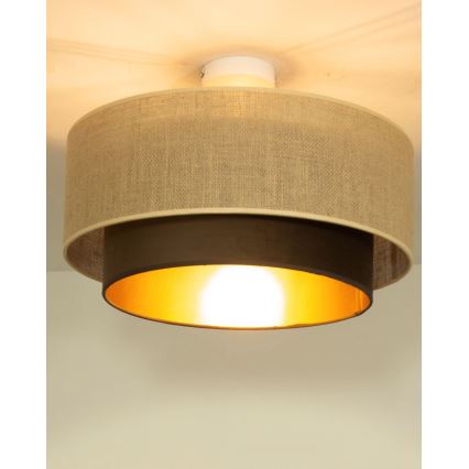 Prisadený luster SARTA 1xE27/60W/230V pr. 45 cm hnedá/juta