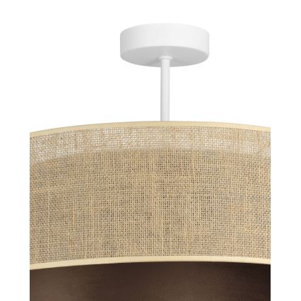 Prisadený luster SARTA 1xE27/60W/230V pr. 45 cm hnedá/juta