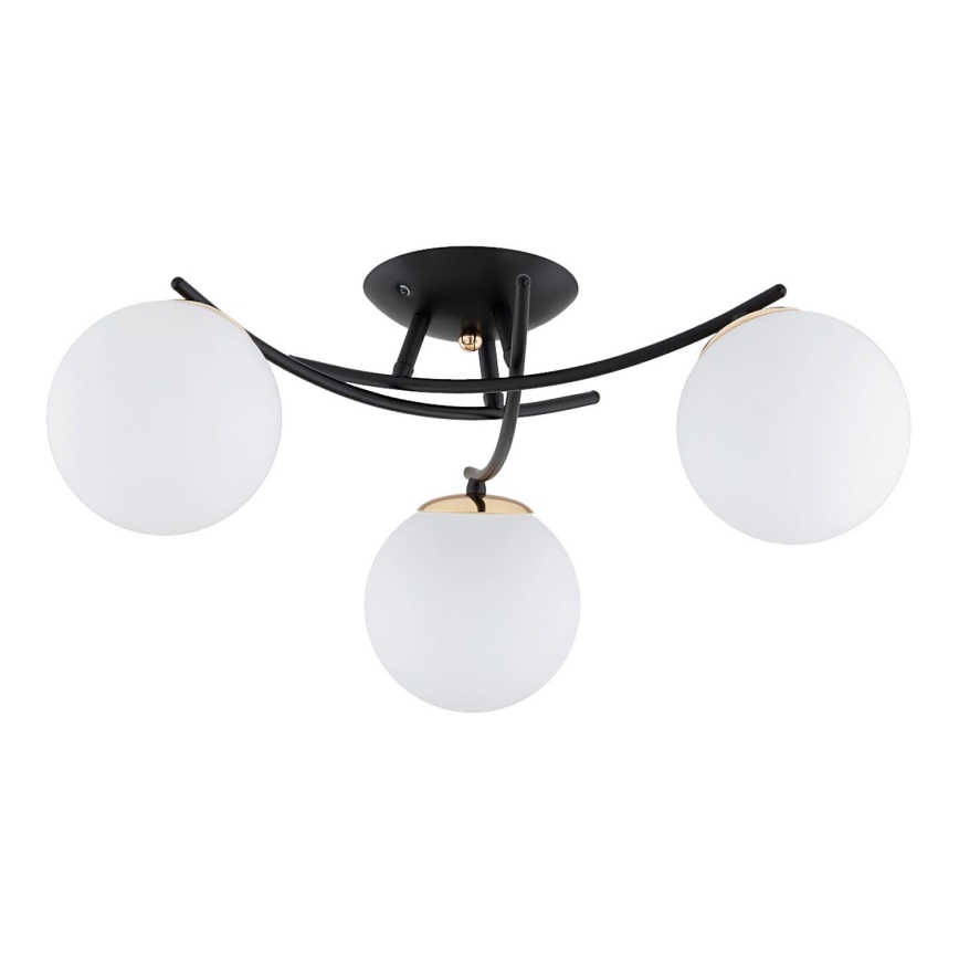 Prisadený luster SAVI 3xE14/10W/230V čierna/zlatá