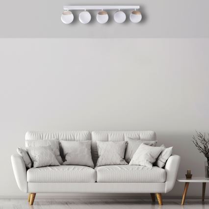 Prisadený luster SFERA WOOD 5xE14/40W/230V