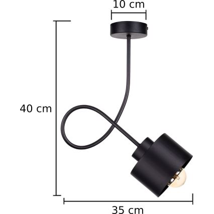 Prisadený luster SIMPLY BLACK 1xE27/60W/230V