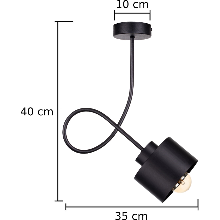 Prisadený luster SIMPLY BLACK 1xE27/60W/230V